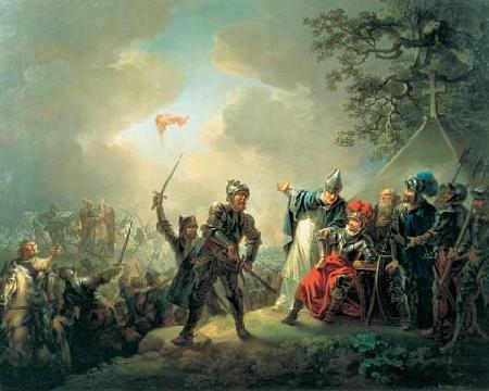  Dannebrog falling from the sky during the Battle of Lyndanisse